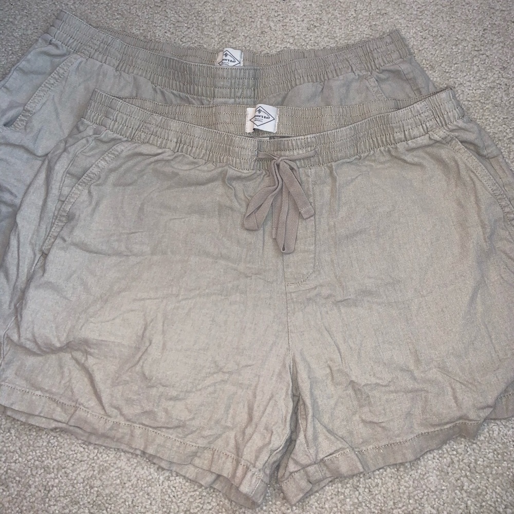 X2 khaki cotton draw string shorts.